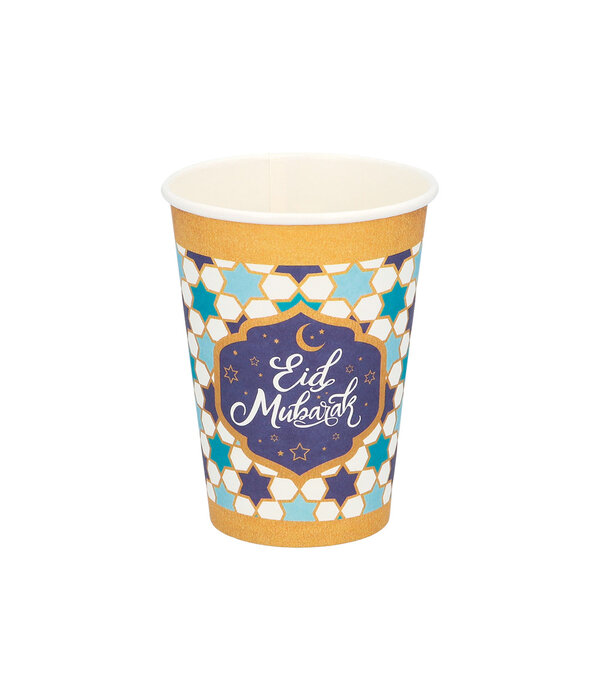 Bekers Eid Mubarak Blauw/Goud (8st)