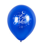 Latex Ballonnen Eid Mubarak Blauw/Goud (6st)