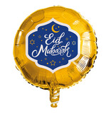 Folieballon Eid Mubarak Goud/Blauw (45cm)