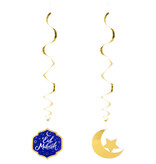 Decoratieswirls Eid Mubarak Blauw/Goud (2st)