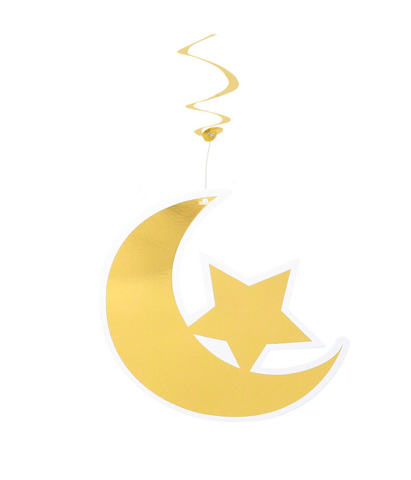 Decoratieswirls Eid Mubarak Blauw/Goud (2st)