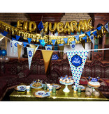 Folie Vlaggenlijn Eid Mubarak Blauw/Goud (6m)
