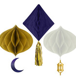 Honeycomb Set Ramadan Goud/Blauw/Wit (3st)