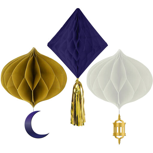 Honeycomb Set Ramadan Goud/Blauw/Wit (3st)