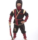 Ninja Kostuum Zwart/Goud/Rood Kind