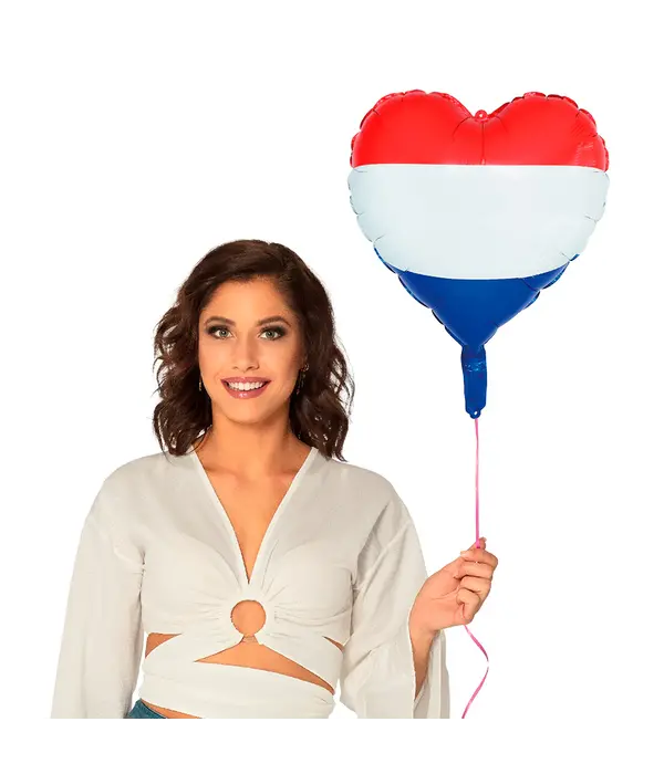 Folieballon Hart Holland Rood Wit Blauw (45cm)