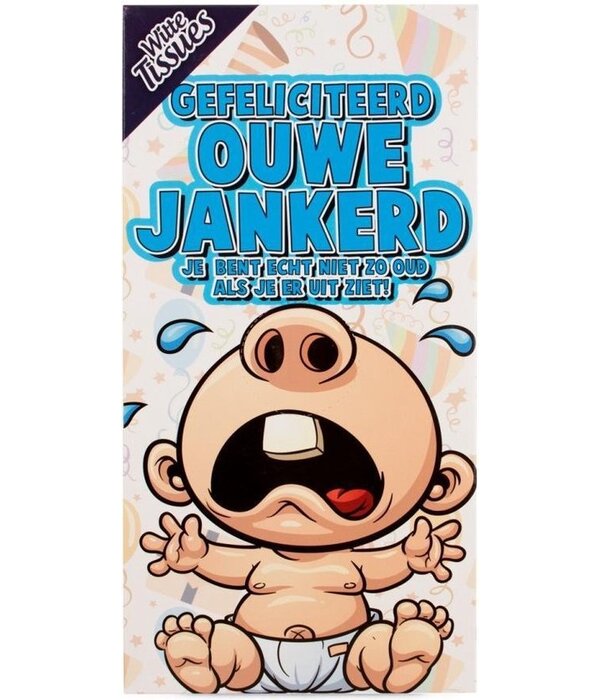 Tissuebox 'Gefeliciteerd ouwe Jankerd'