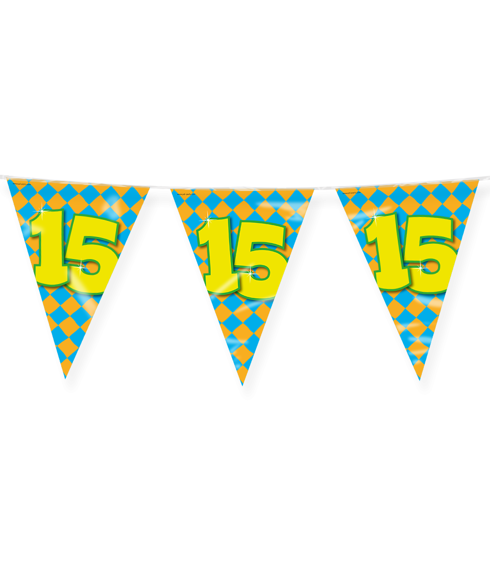 Happy Verjaardag Vlaggenlijn 15 Jaar (10m) afbeelding