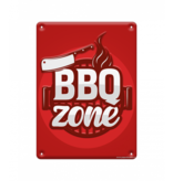 Metalen Tekstbordje 'BBQ Zone' (22x16,5cm)