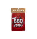 Metalen Tekstbordje 'BBQ Zone' (22x16,5cm)