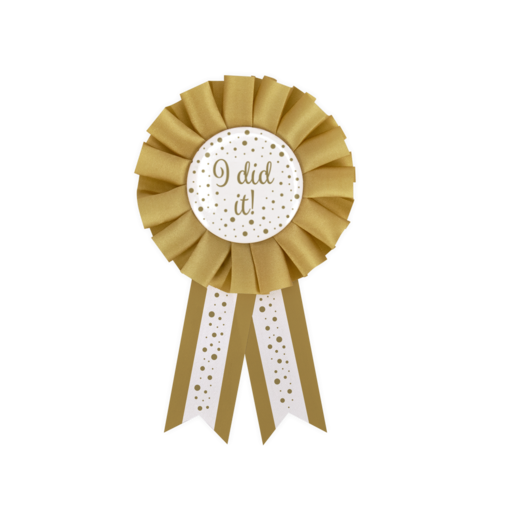 'I Did It' Rozet Goud/Wit
