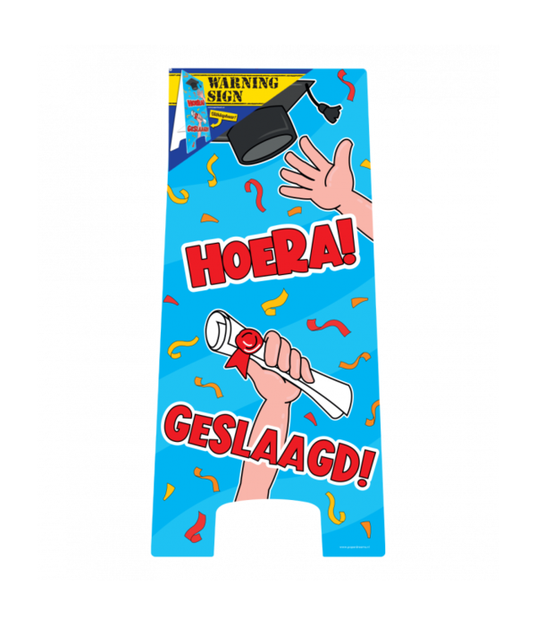 Waarschuwingsbord Geslaagd Cartoon