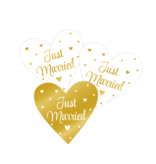 Decoratie Borden 'Just Married' wit/goud
