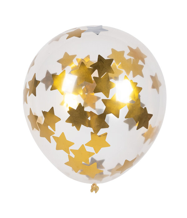 Confettiballonnen Gouden Sterren (5st)