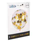 Confettiballonnen Gouden Sterren (5st)