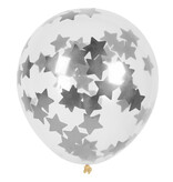 Confettiballonnen Zilveren Sterren (5st)