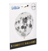 Confettiballonnen Zilveren Sterren (5st)