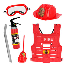Accessoireset met Vest Brandweer Kind 6-delig
