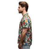 Tropische Blouse Papegaai Bloemen Korte Mouw