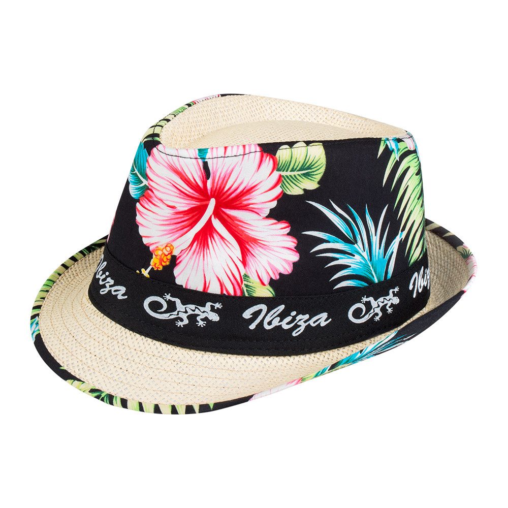 Hoed Fedora Ibiza Flowers afbeelding