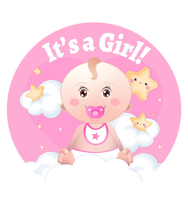Raamdecoratie It's a Girl Baby