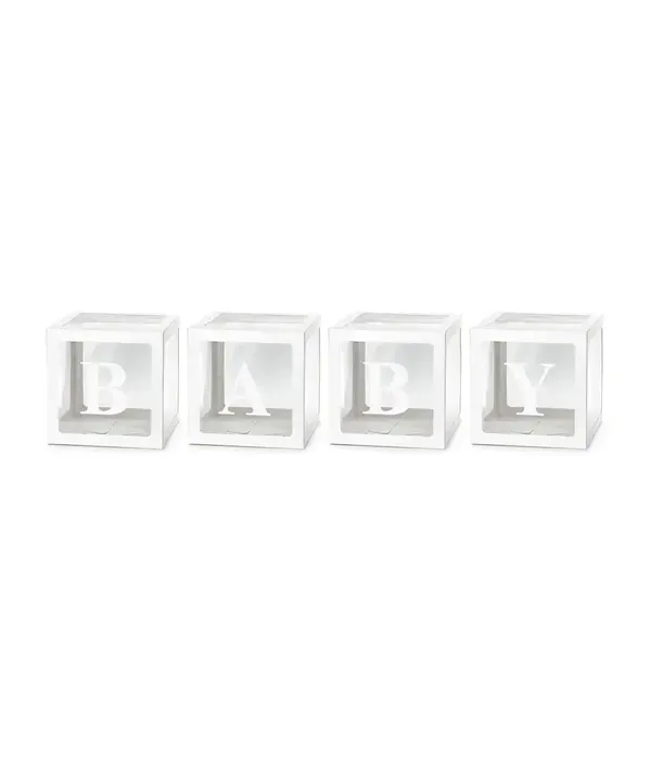 Ballonnen Box BABY Wit (30x30cm)