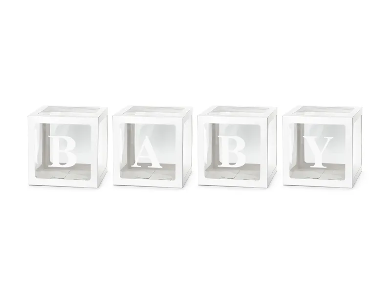Ballonnen Box BABY Wit (30x30cm) afbeelding