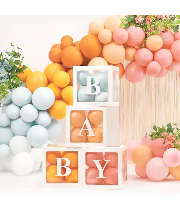 Ballonnen Box BABY Wit (30x30cm)