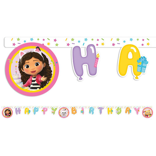 Happy Birthday Letterbanner Gabby's Dollhouse (200cm)