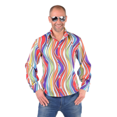 Hippie blouse rainbow waves