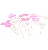 Photo Booth Accessoires Baby Meisje Frans/Engels (12st)