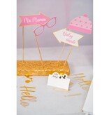 Photo Booth Accessoires Baby Meisje Frans/Engels (12st)