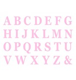 Roze Letters Zelfklevend Stickervel (48st)