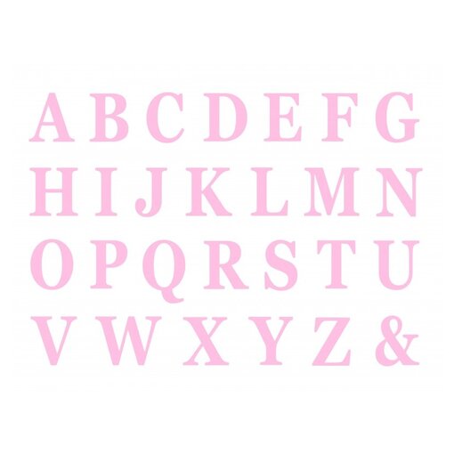 Roze Letters Zelfklevend Stickervel (48st)