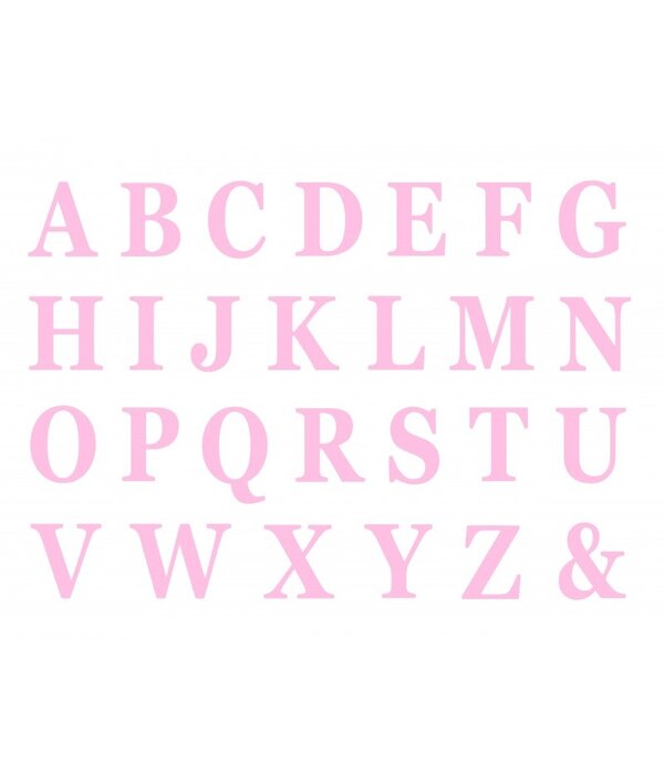 Roze Letters Zelfklevend Stickervel (48st)