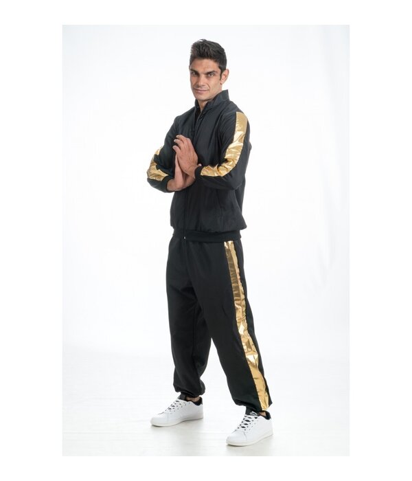 Rapper Outfit Zwart/Goud Volwassenen 2-Delig