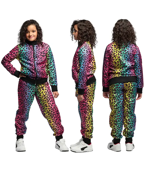 Trainingspak Regenboogpanter kind