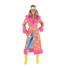 Hippie Mantel Paisley Dames Oranje/Pink