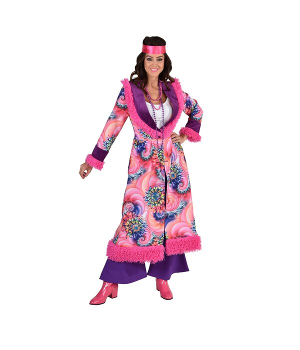 Hippie Mantel Roze/Paars Flower Chantal