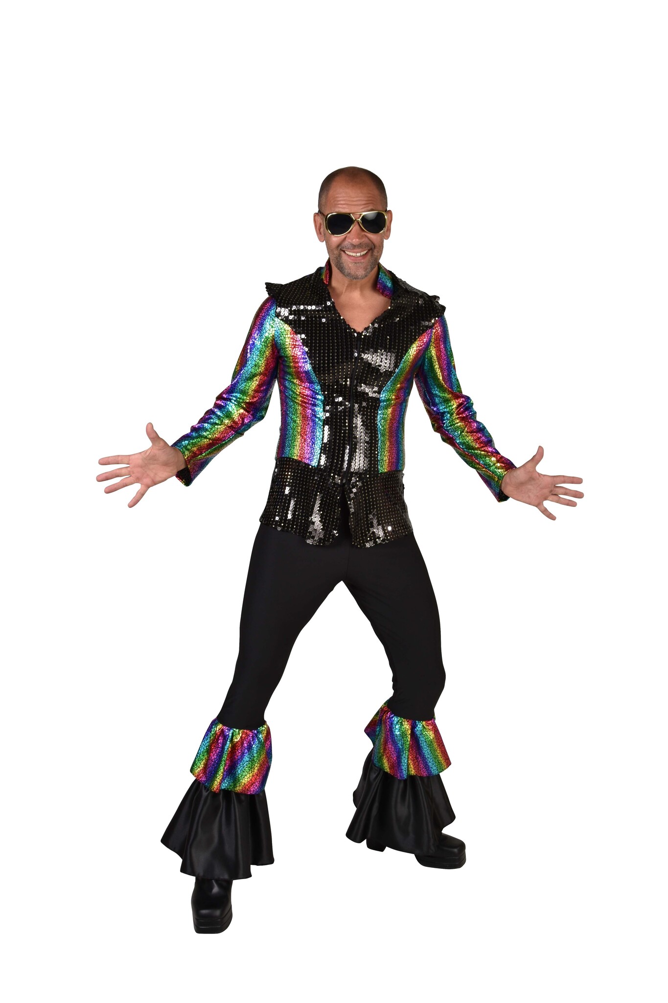 Dancing King Kostuum Regenboog Melro Premium afbeelding