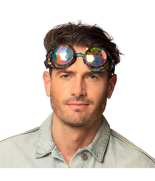 Partybril Mirage Pailletten Regenboog