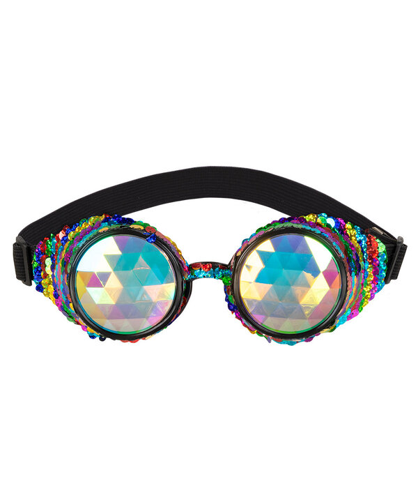 Partybril Mirage Pailletten Regenboog
