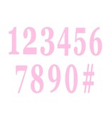 Roze Cijfers Zelfklevende Stickers (12st)