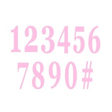 Roze Cijfers Zelfklevende Stickers (12st)