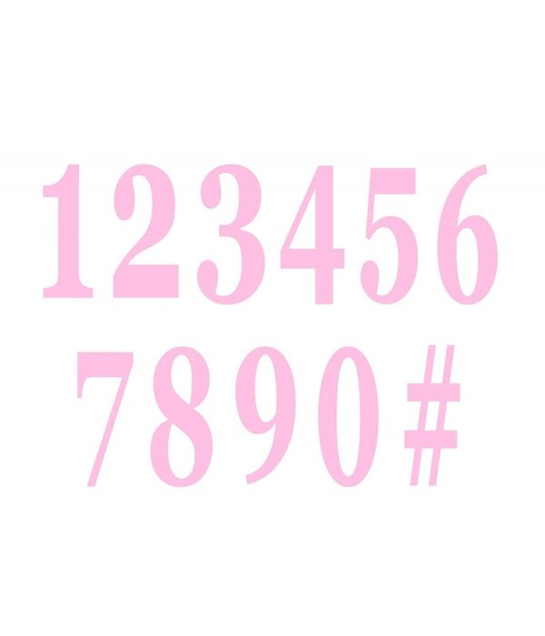 Roze Cijfers Zelfklevende Stickers (12st)