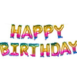 Folieballonslinger 'HAPPY BIRTHDAY' Metallic Regenboog (8m)