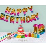 Folieballonslinger 'HAPPY BIRTHDAY' Metallic Regenboog (8m)