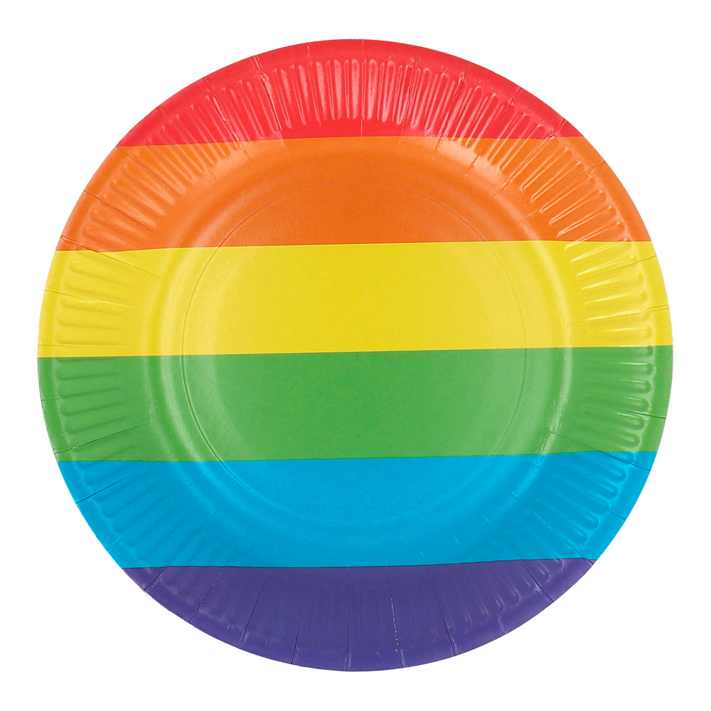 Bordjes Regenboog 23cm (8st) afbeelding