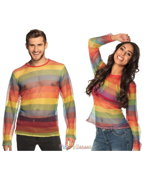 Visnet Shirt Regenboog Unisex