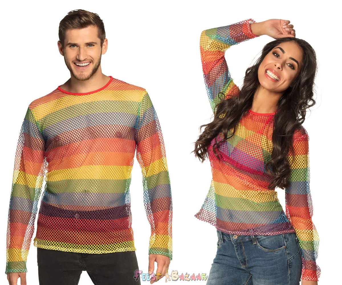 Visnet Shirt Regenboog Unisex